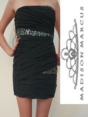 Madison Marcus Little Black Dress 100% Silk